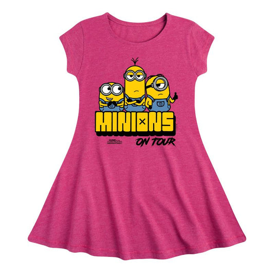 Girls' - Despicable Me Minions - Minions On Tour Fit & Flair Cap Sleeve Dress