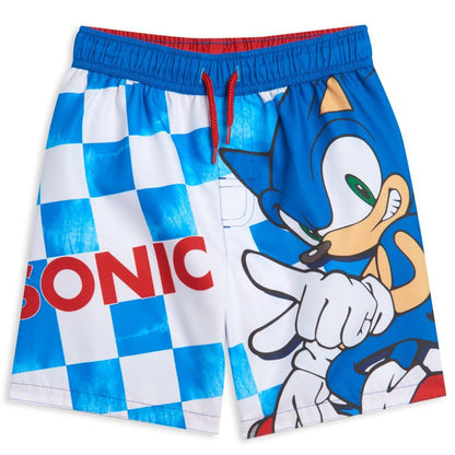 Sonic the Hedgehog UPF 50+ Swim Trunks Little Kid to Big Kid Sizes (4T - 14-16)