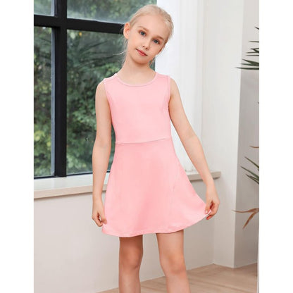 Girls Tennis Golf Dress Outfit Sleeveless Tank Top and Skorts Sets Sport Skirt with Shorts