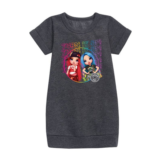 Girls' - Rainbow High - Turn It Up Graphic Short Sleeve Fleece Dress
