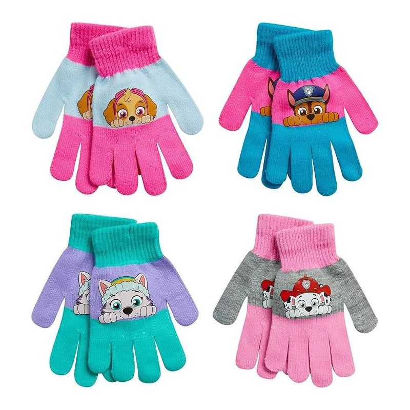 Paw Patrol Girls 4 Pack Mitten or Glove Set, Toddler or Little Girls