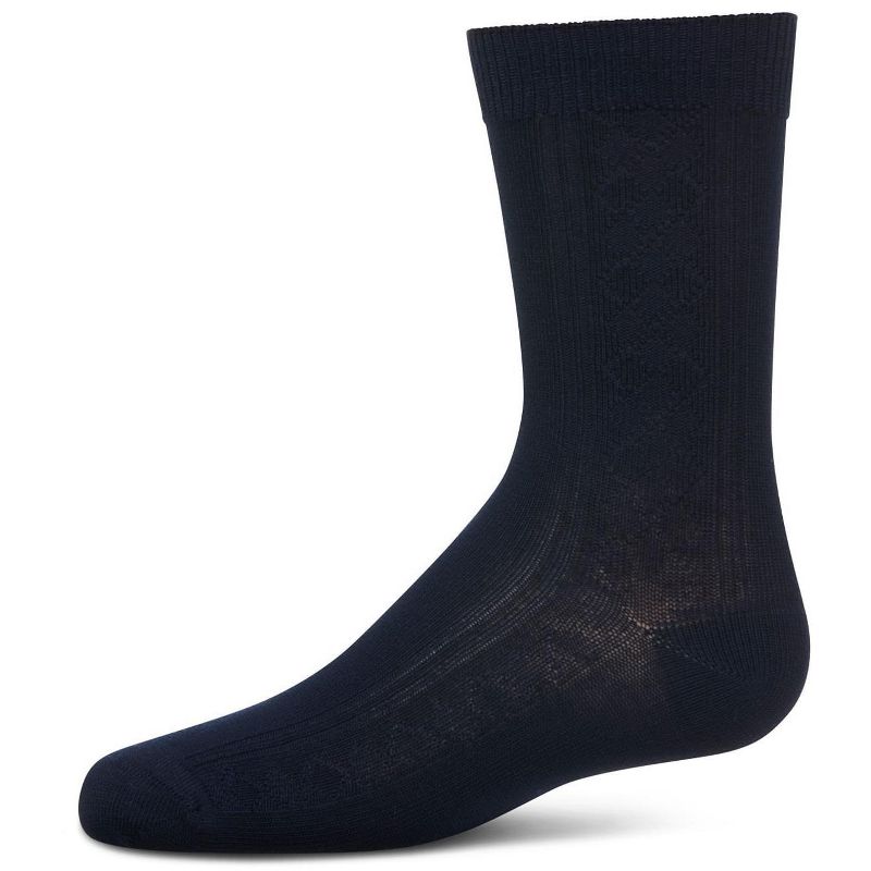 Memoi Boys' Clocking Argyle Cotton Blend Dress Socks