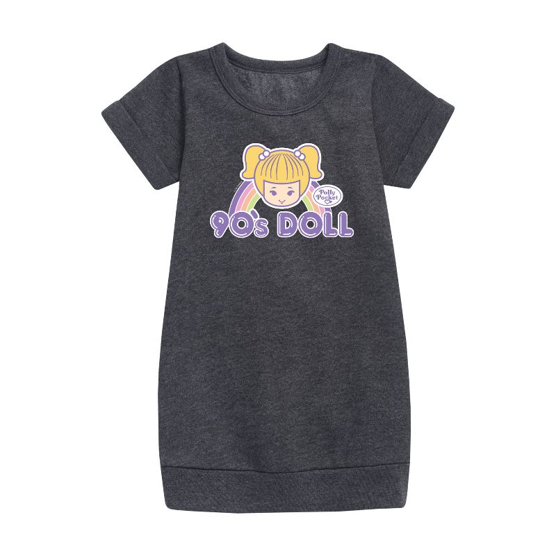 Girls' - Polly Pocket - 90s Doll Graphic Short Sleeve Fleece Dress