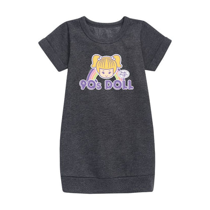 Girls' - Polly Pocket - 90s Doll Graphic Short Sleeve Fleece Dress