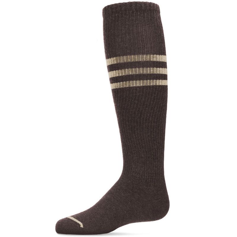 Memoi Thin Ribbed Sport Stripe Cotton Blend Knee High Socks