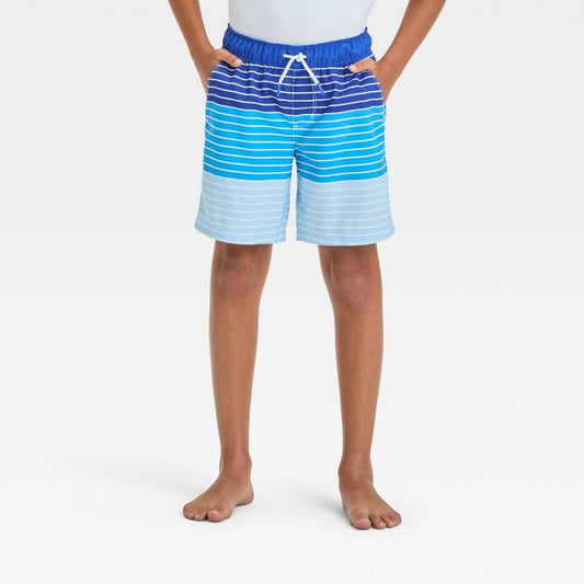 Boys' Striped Swim Shorts - Cat & Jack™ Blue