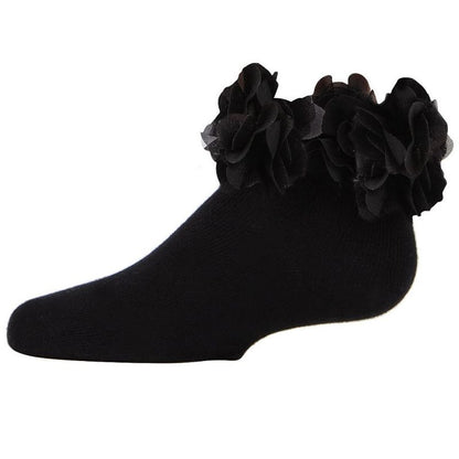 Memoi Girls' Floral Halo Cotton Anklet Socks