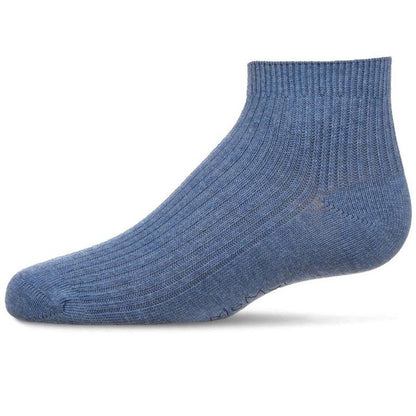 Memoi Thin Ribbed Cotton Kids Anklet Sock