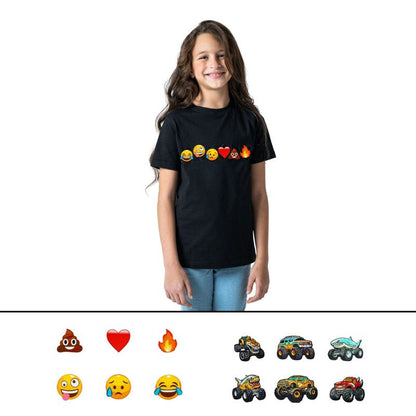 Rabble Gender Neutral Kids' Tshirt with Emojis Expressway Dabblz Bundle