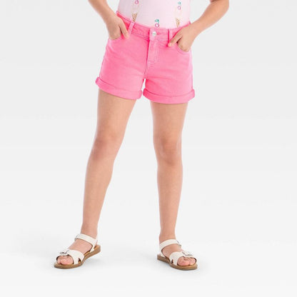 Girls' Mid-Rise Cuffed Jean Shorts - Cat & Jack™
