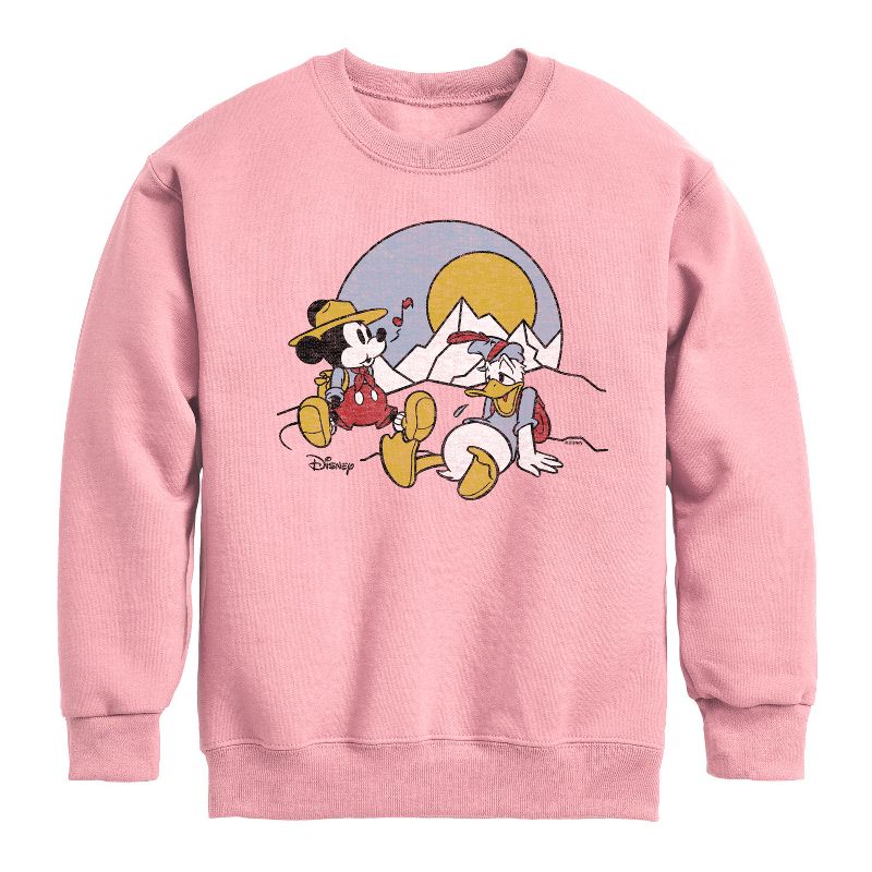 Boys' - Disney - Mickey & Friends Graphic Long Sleeve Fleece Sweatshirt
