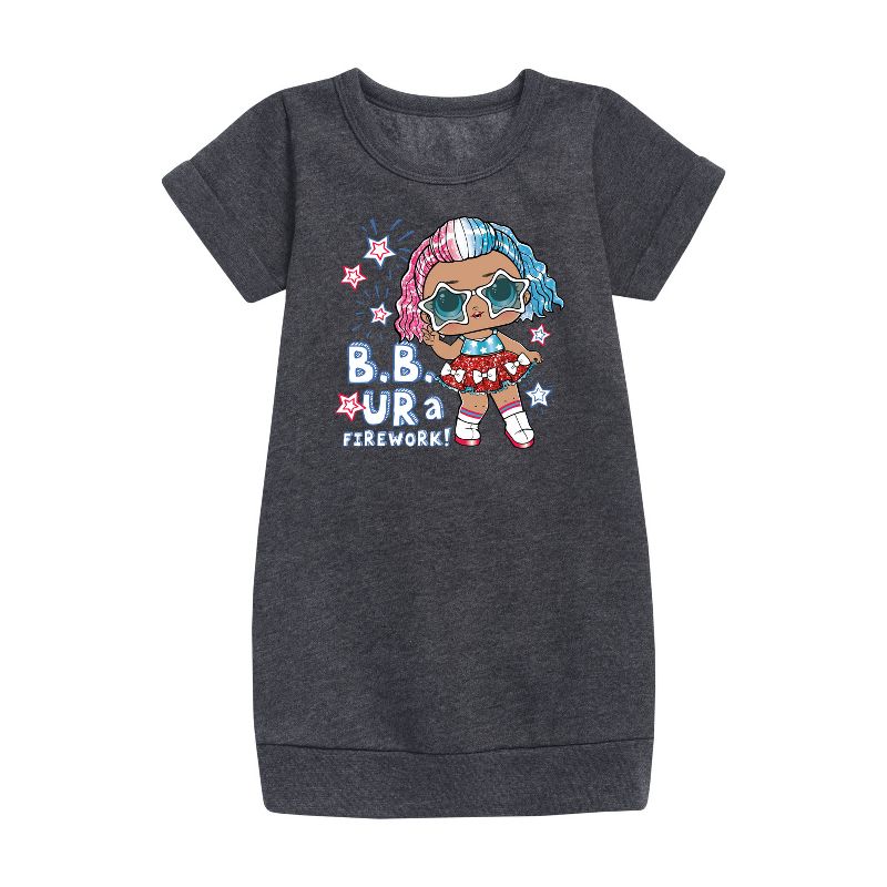 Girls' - LOL Surprise! - 4th of July Graphic Short Sleeve Fleece Dress