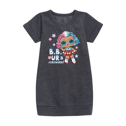 Girls' - LOL Surprise! - 4th of July Graphic Short Sleeve Fleece Dress
