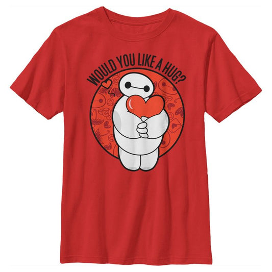 Boy's Big Hero 6 Valentine's Baymax Likes Hugs T-Shirt