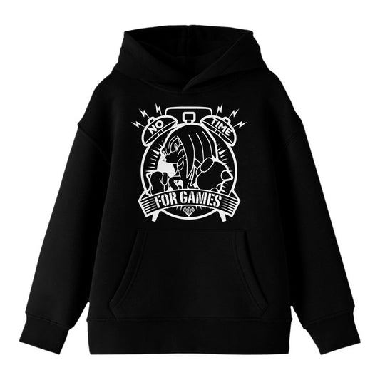 Bioworld Sonic The Hedgehog Knuckles No Time For Games Youth Black Hoodie