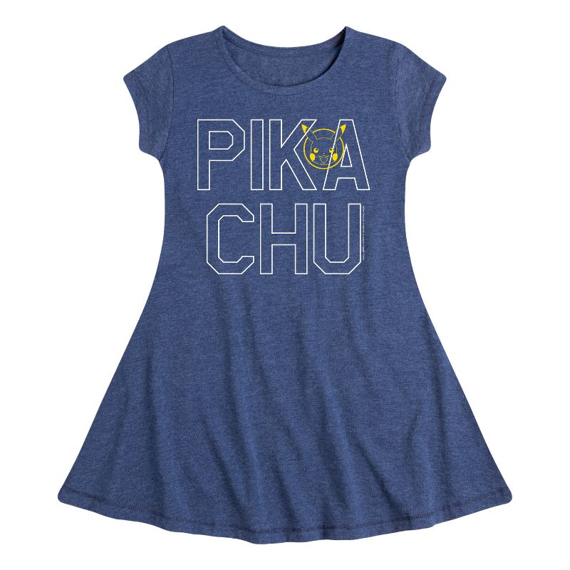 Girls' - Pokémon - Pikachu Logo Fit & Flair Cap Sleeve Dress