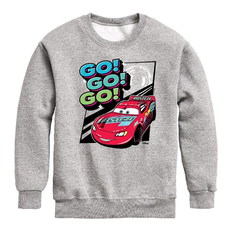 Boys' - Cars - Go Go Go Graphic Long Sleeve Fleece Sweatshirt