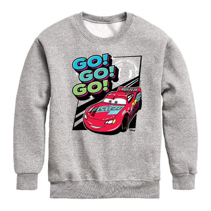 Boys' - Cars - Go Go Go Graphic Long Sleeve Fleece Sweatshirt