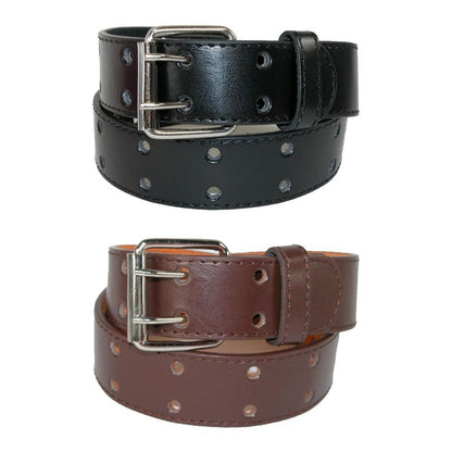 CTM Kid's Leather Two Hole Jean Belt (Pack of 2 Colors)