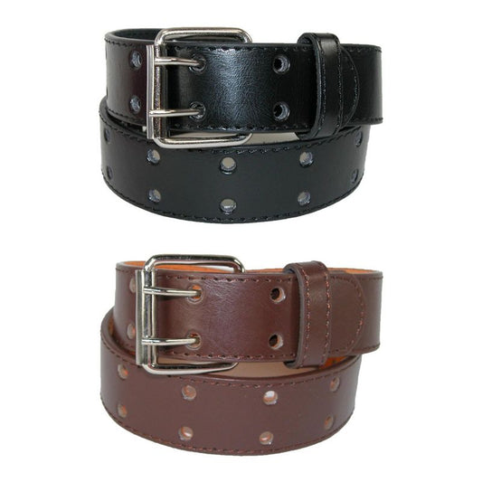 CTM Kid's Leather Two Hole Jean Belt (Pack of 2 Colors)