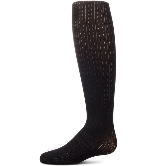 Memoi Girls' Railroad Pointelle Nylon Tights