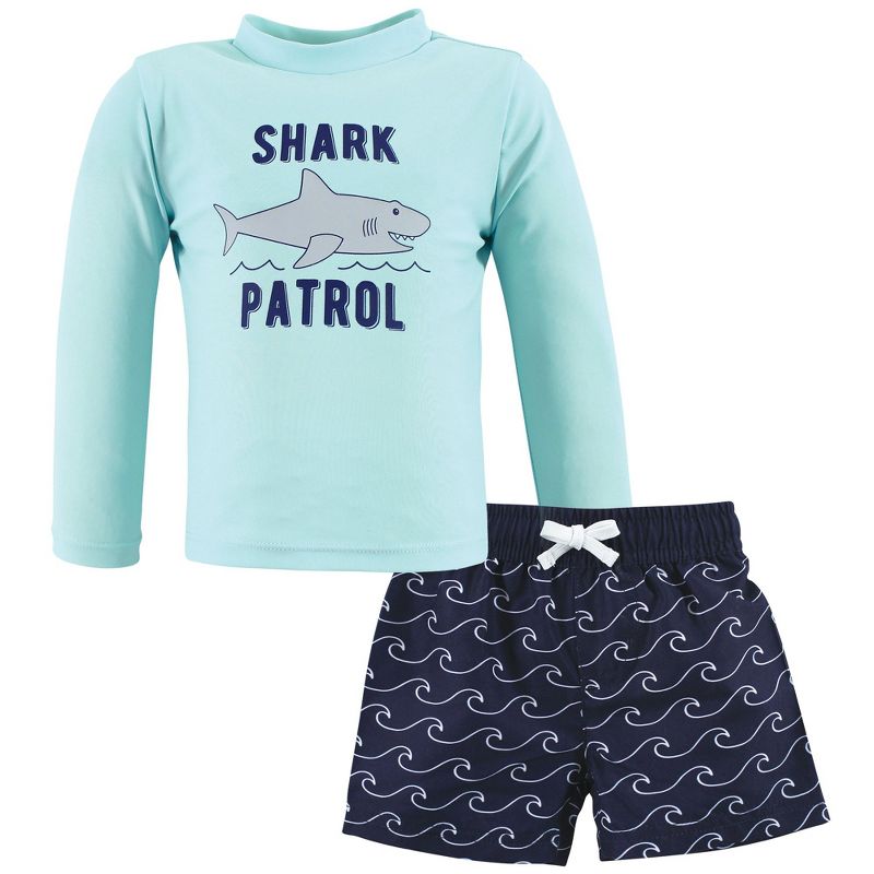 طقم ملابس سباحة للأولاد من Hudson Baby، Shark Patrol