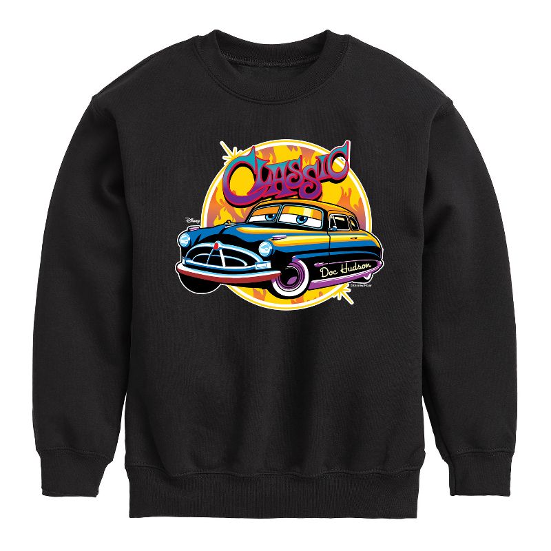 Boys' - Disney - Classic Doc Hudson Car Show Ready Graphic Long Sleeve Fleece Sweatshirt