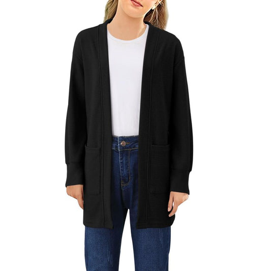 Girls Casual Coat Long Sleeve Open Front Sweatshirts Jackets with Pockets