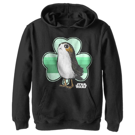 Boy's Star Wars St. Patrick's Day Porg and a Shamrock Pull Over Hoodie