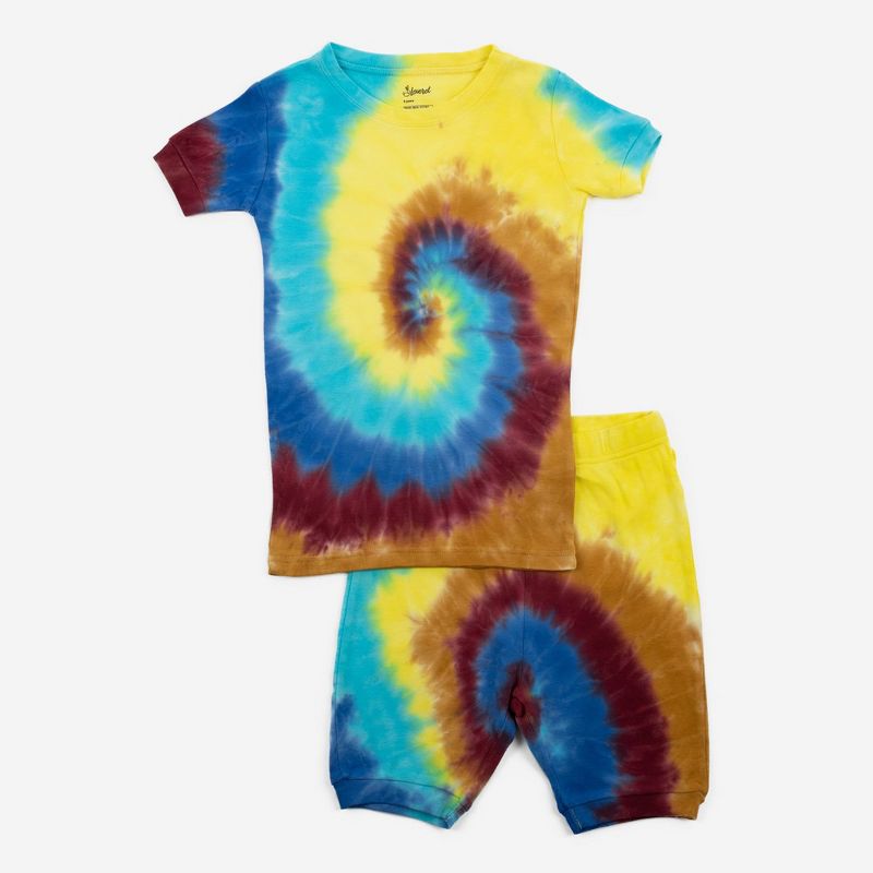 Leveret Kids Two Piece Cotton Tie Dye Short Pajamas