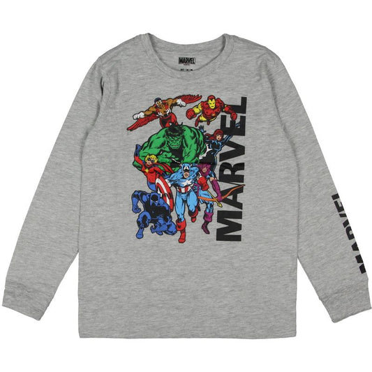 تي شيرت بأكمام طويلة للأطفال من Marvel Boys' Avengers In Action