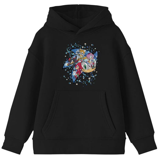 Sonic the Hedgehog Modern Character Group Black Hoodie