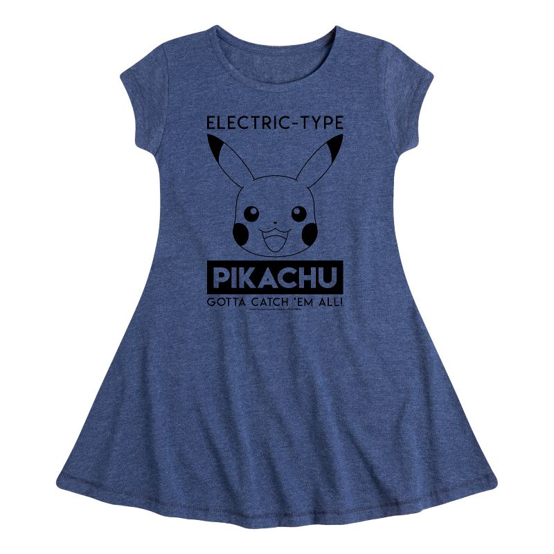 Girls' - Pokémon - Electric Type Fit & Flair Cap Sleeve Dress