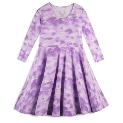 Mightly Girls Fair Trade Organic Cotton Print 3/4 Sleeve Twirl Dress