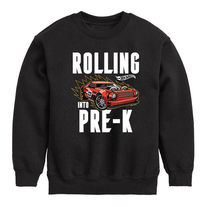 Boys' - Hot Wheels - Rolling Into Pre K Graphic Long Sleeve Fleece Sweatshirt