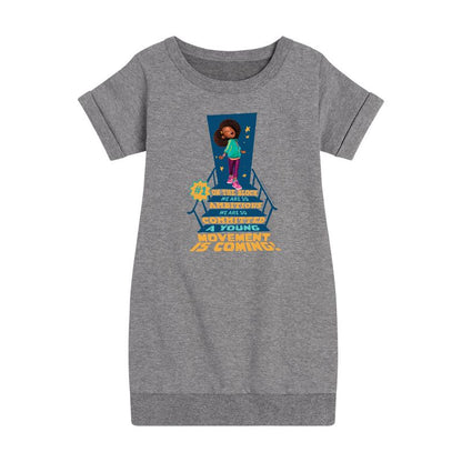 Girls' - Karma's World - Number One On The Block Graphic Short Sleeve Fleece Dress