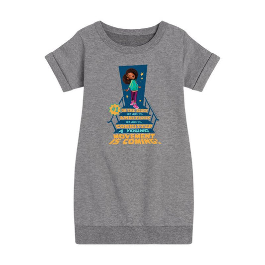 Girls' - Karma's World - Number One On The Block Graphic Short Sleeve Fleece Dress