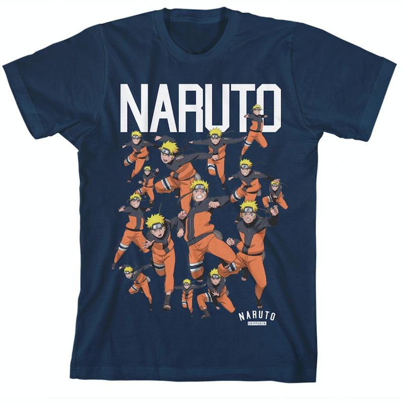 تي شيرت ناروتو سكواد للشباب باللون الأزرق الداكن