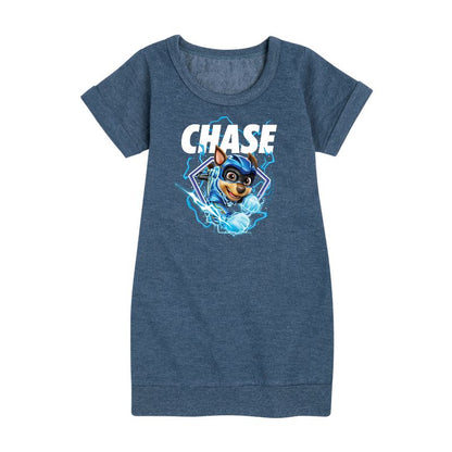Girls' - Paw Patrol - Chase Lightning Graphic Short Sleeve Fleece Dress