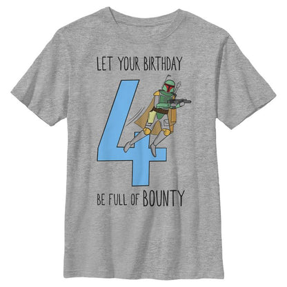 Boy's Star Wars Boba Fett 4th Birthday Full of Bounty T-Shirt