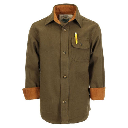 Gioberti Boy's Single Pocket Flannel Shirt with Corduroy Contrast (Part 2)