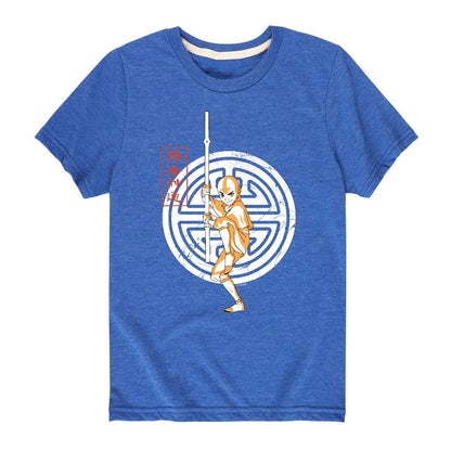 Boys' - Avatar: The Last Airbender - Aang Crest Short Sleeve Graphic T-Shirt