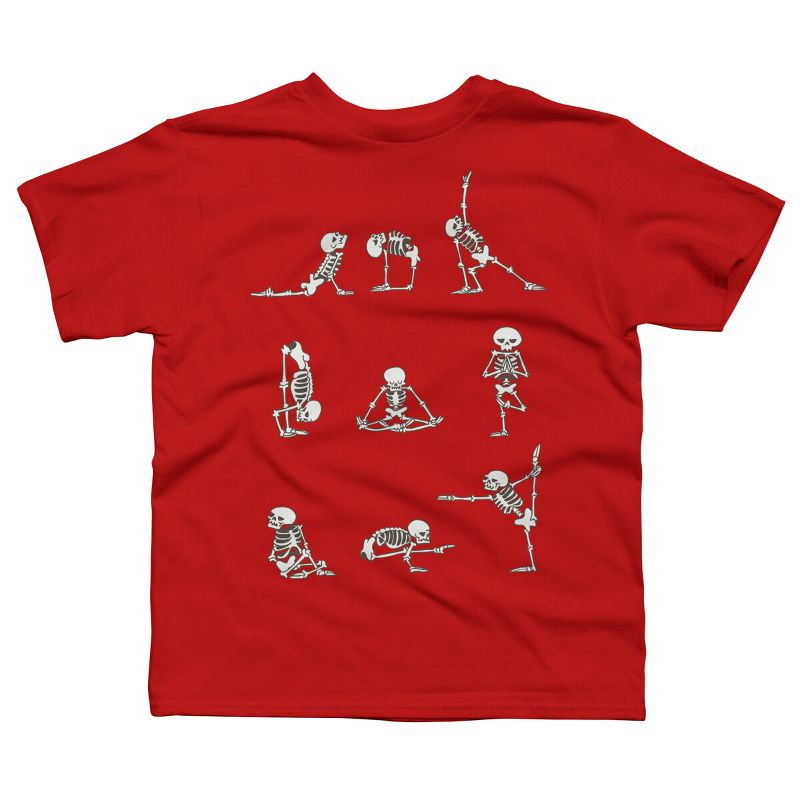 تيشيرت يوغا هيكل عظمي للأولاد من تصميم هيومانز
