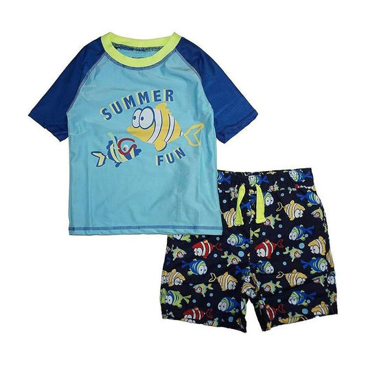 Quicksand Infant/Toddler and Little Boy's Rash Guard And Trunks Swimsuit Sets