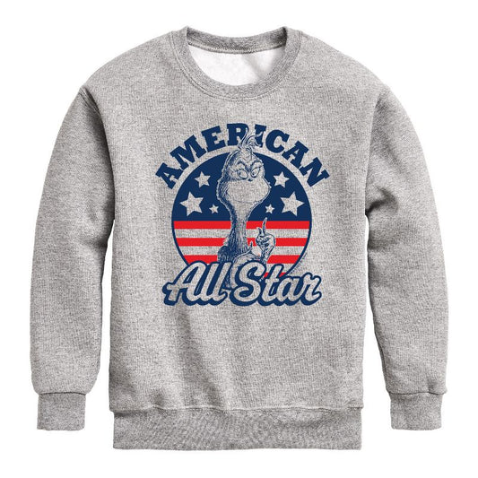 Boys' - Dr. Seuss - The Grinch America's Favorite Mean One Graphic Long Sleeve Fleece Sweatshirt