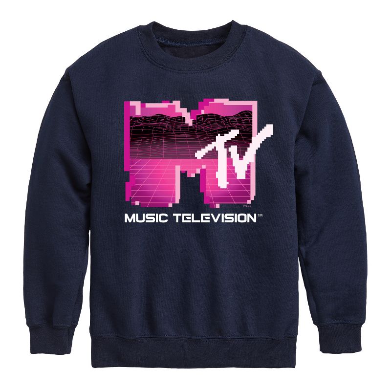 Boys' - MTV - Retro Gamer Logo Graphic Long Sleeve Fleece Sweatshirt
