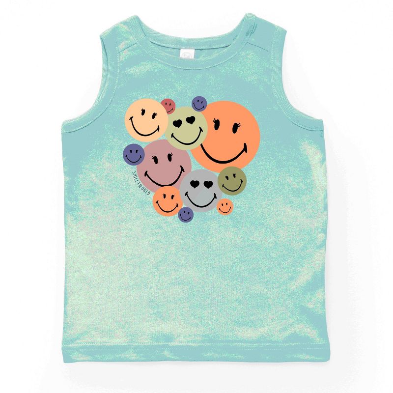 بلوزة شبابية بدون أكمام من مجموعة SmileyWorld Stacked Smiles من The Juniper Shop