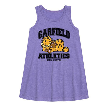 Girls' - Garfield - Sleeping Athletics Graphic Sleeveless Aline Dress