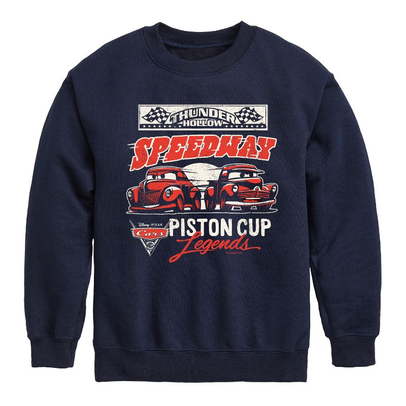 Boys' - Cars - Thunder Hollow Piston Cup Graphic Long Sleeve Fleece Sweatshirt