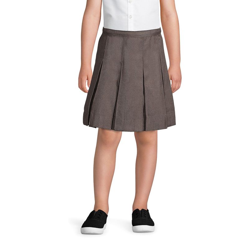 Lands' End Lands' End School Uniform Kids Solid Box Pleat Skirt Top of Knee